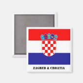 Zagreb & Croatia, Croatian Flag Magnet (Vorderseite/Rückseite)