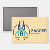 Zagreb Croatia Europe Magnet (Vorderseite/Rückseite)