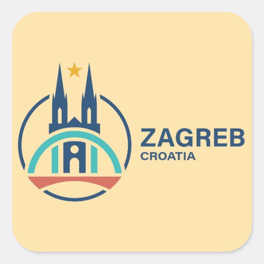 Zagreb Croatia Europe Quadratischer Aufkleber (Vorderseite)