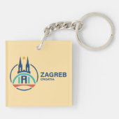 Zagreb Croatia Europe Schlüsselanhänger (Rückseite)