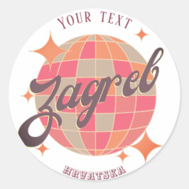 Zagreb Croatia Hrvatska retro holiday souvenir Runder Aufkleber