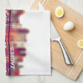 Zagreb Croatia Skyline Geschirrtuch (Viertel Falte)