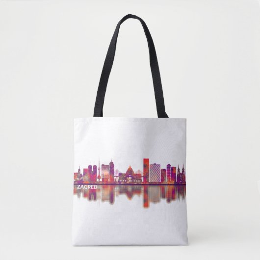 Zagreb Croatia Skyline Tasche (Vorderseite)
