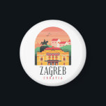 Zagreb Croatia Stadtbild Vintag Magnet<br><div class="desc">Schöne Vintage Aussicht auf Zagreb die Hauptstadt Stadt in Kroatien.</div>