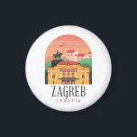 Zagreb Croatia Stadtbild Vintag Magnet<br><div class="desc">Schöne Vintage Aussicht auf Zagreb die Hauptstadt Stadt in Kroatien.</div>