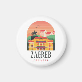 Zagreb Croatia Stadtbild Vintag Magnet