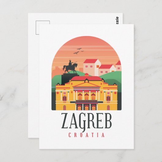 Zagreb Croatia Stadtbild Vintag Postkarte (Vorne/Hinten)