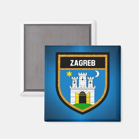 Zagreb-Flagge Magnet (Vorderseite/Rückseite)