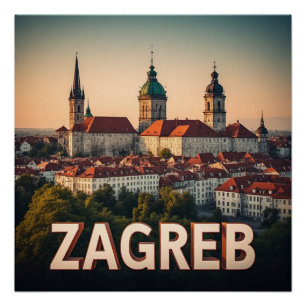 Zagreb Kroatien Altstadt Geschichte Architektur Poster