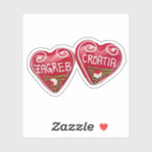 Zagreb, Kroatien: Herzgestalter Aufkleber (Blatt)