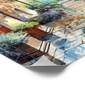 Zagreb Kroatien Reisen Wasserfarben Kunst, Dichtun Poster (Ecke)