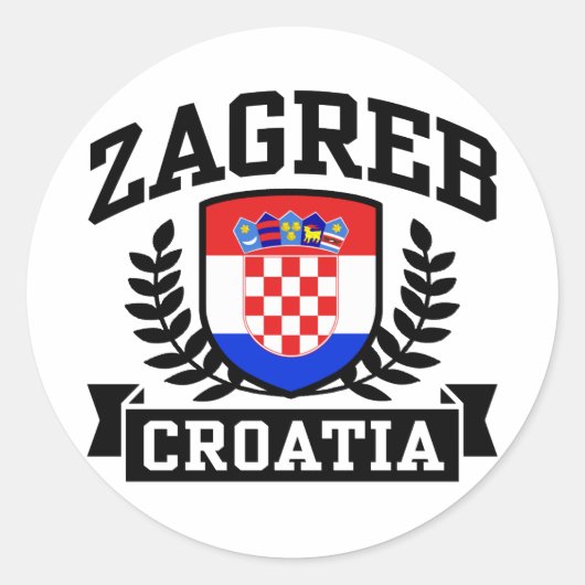 Zagreb Kroatien Runder Aufkleber (Vorderseite)