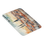 Zagreb Kroatien Stadt Silhouette Wasserfarbe Magnet (Rechte Seite)