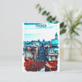 Zagreb Kroatien Stadtansicht Postkarte (Stehend Vorderseite)