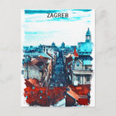 Zagreb Kroatien Stadtansicht Postkarte (Vorderseite)