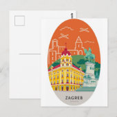 Zagreb, Kroatien - Stadtbild Postkarte: DiscPostca Postkarte (Vorne/Hinten)