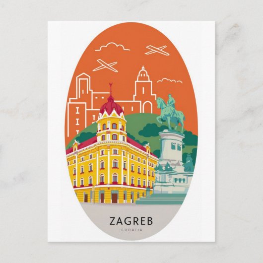 Zagreb, Kroatien - Stadtbild Postkarte: DiscPostca Postkarte (Vorderseite)