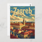 Zagreb Kroatien Vintag Postkarte (Vorne/Hinten)