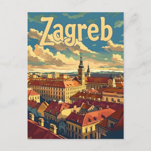 Zagreb Kroatien Vintag Postkarte (Vorderseite)