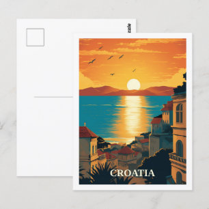 Zagreb Kroatien Vintage Berühmter Reiseort Postkarte