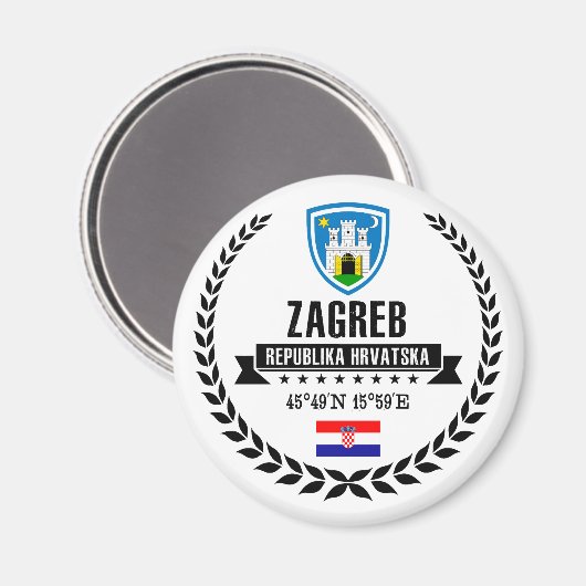 Zagreb Magnet (Vorderseite/Rückseite)
