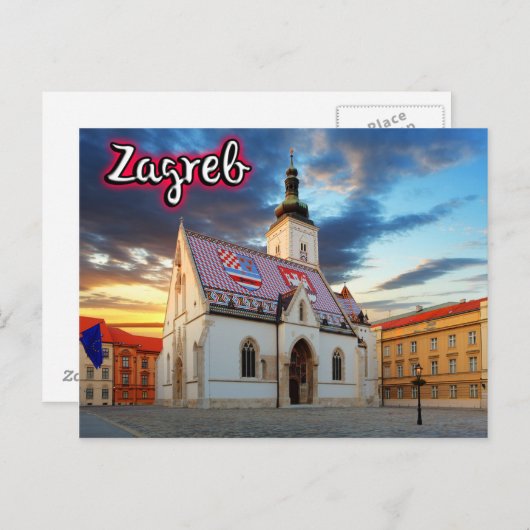 Zagreb Postkarte (Vorne/Hinten)