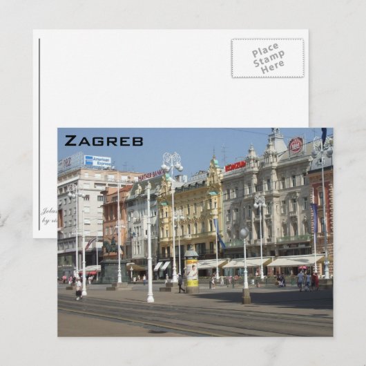 Zagreb Postkarte (Vorne/Hinten)