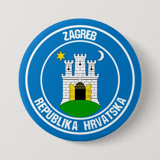 Zagreb-RundEmblem Button (Vorderseite)