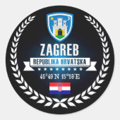 Zagreb Runder Aufkleber (Vorderseite)