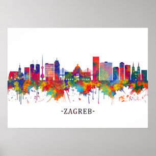 Zagreb Skyline Poster