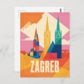 Zagreb Vintag Postkarte (Vorne/Hinten)