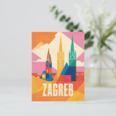 Zagreb Vintage Postkarte (Stehend Vorderseite)
