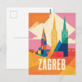 Zagreb Vintage Postkarte (Vorne/Hinten)