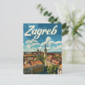 Zagreb Vintage Postkarte (Stehend Vorderseite)