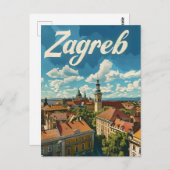 Zagreb Vintage Postkarte (Vorne/Hinten)