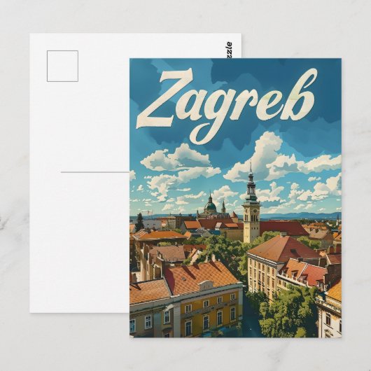 Zagreb Vintage Postkarte (Vorne/Hinten)