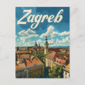 Zagreb Vintage Postkarte (Vorderseite)