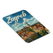 Zagreb Vintage Reise Magnet (Rechte Seite)