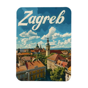 Zagreb Vintage Reise Magnet