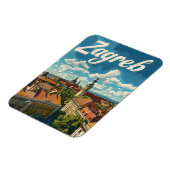Zagreb Vintage Reise Magnet (Linke Seite)