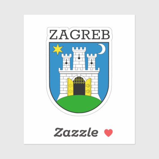 Zagreber Wappen Aufkleber (Blatt)