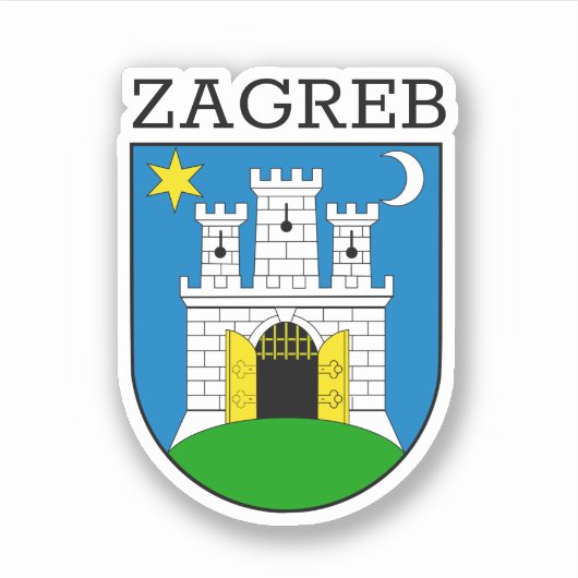 Zagreber Wappen Aufkleber (Vorderseite)