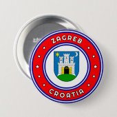 Zagreber Wappen Kroatien Button (Vorne & Hinten)
