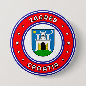 Zagreber Wappen Kroatien Button (Vorderseite)