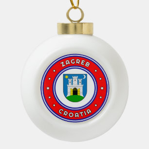 Zagreber Wappen Kroatien Keramik Kugel-Ornament
