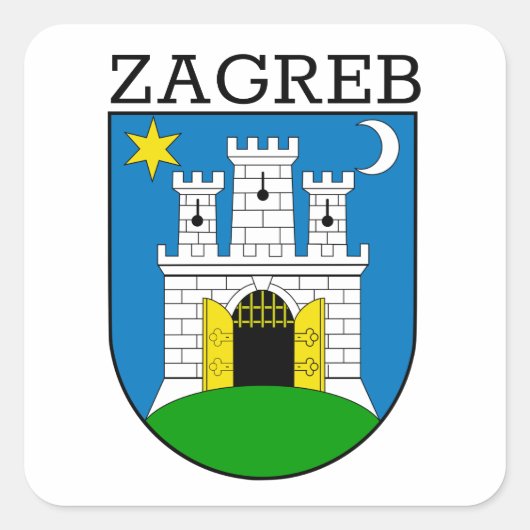 Zagreber Wappen Quadratischer Aufkleber (Vorderseite)