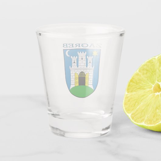 Zagreber Wappen Schnapsglas (Rückseite)
