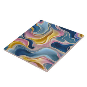 „Zahara“ Wirbel aus Blau, Rosa und Sand.  Fliese