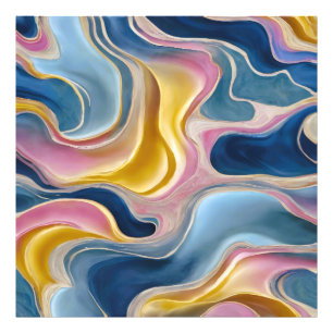 "Zahara" Wirbel von Blues, Rosa und Sand. Fotodruck