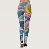 "Zahara". Wirbel von Blues, Rosa und Sand Leggings (Rückseite)